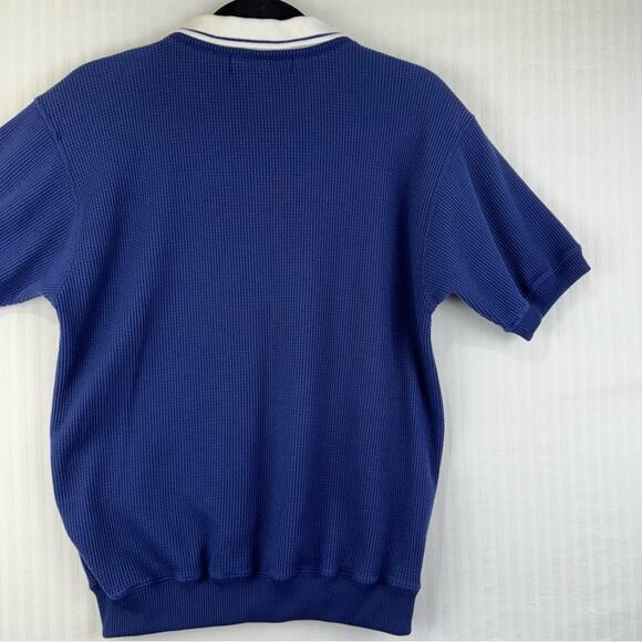 Blast Vintage Seashell Embossed Short Sleeve Polo Shirt Small Coastal Grandma - Picture 5 of 7